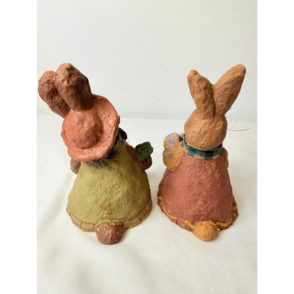 Paper Mache/ Resin Easter Rabbits Decor - Picture 2 of 7